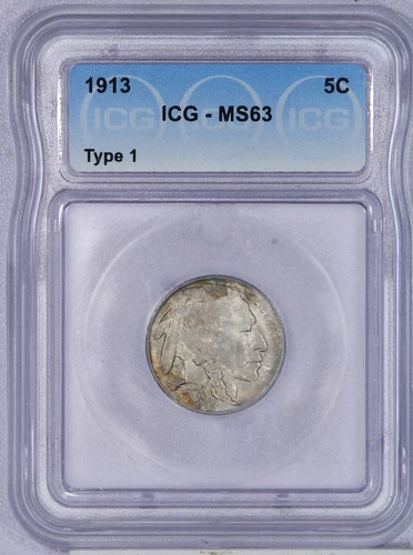 1913 Buffalo Nickel 5c ICG MS63 - Type 1