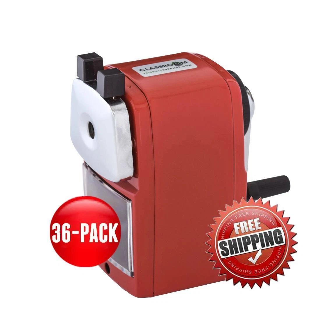 School Special 36 Red Classroom Friendly Pencil Sharpeners Only