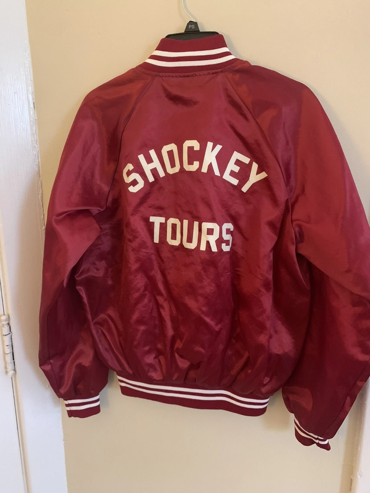 Vintage 90s AUBURN SPORTSWEAR Mens Small Bomber Jacket SHOCKEY TOURS