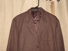 BANANA REPUBLIC Men's Brown Stripe Wool Blazer Sport Coat 40 Long Italy 3 Btn
