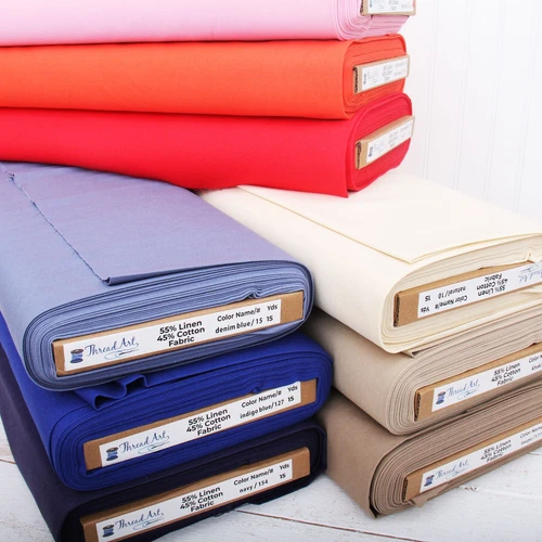Premium Linen Fabric For Embroidery & More 55" Wide 28 Solid Colors - By the Yd - product listing photo