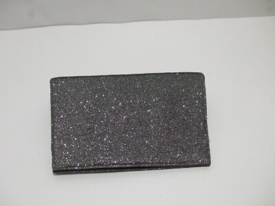 Lancome Travel Makeup Case Evening Cosmetic Bag Silver Sparkle Charcoal Clutch