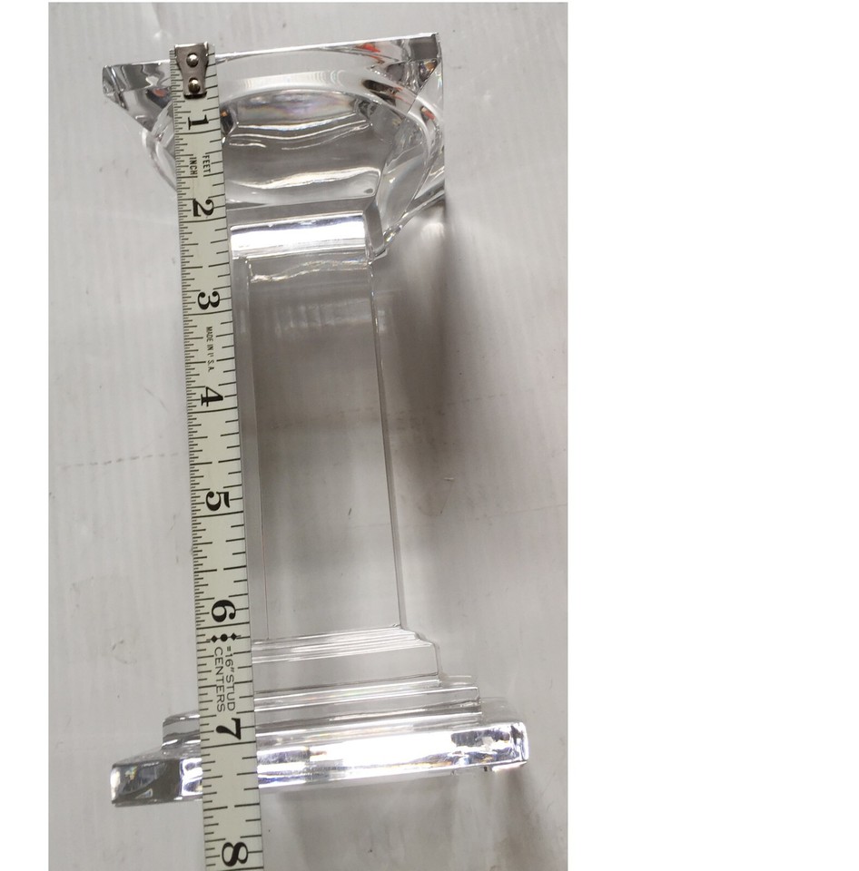 Waterford 👀 8" Tall Crystal Metropolitan Pillar Candle Holder Square