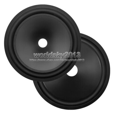 2pcs 8'' Inch 25.5mm Core Speaker Cone Paper Basin Woofer Drum Paper Rubber Edge 