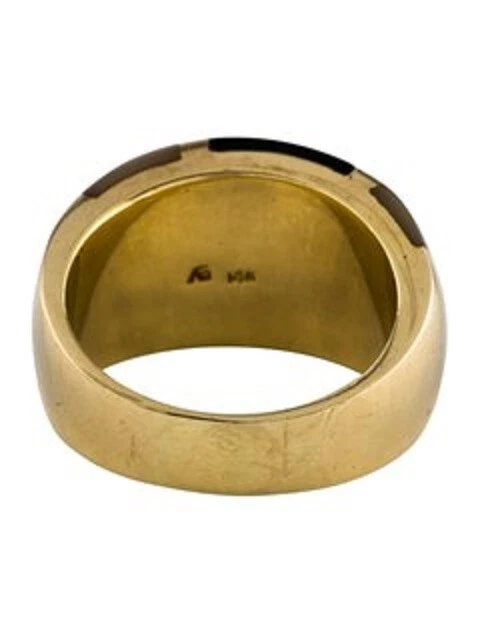 Priced To Sell - Asch Grossbardt 14K Yellow Gold Black Onyx & MOP  - Image 3 of 4