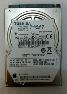 010 D3//FH405B 250gb Sata Laptop Drive MK2555GSXF HDD2H74 X TW01 T