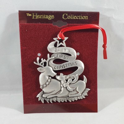 pewter baby's first christmas ornament