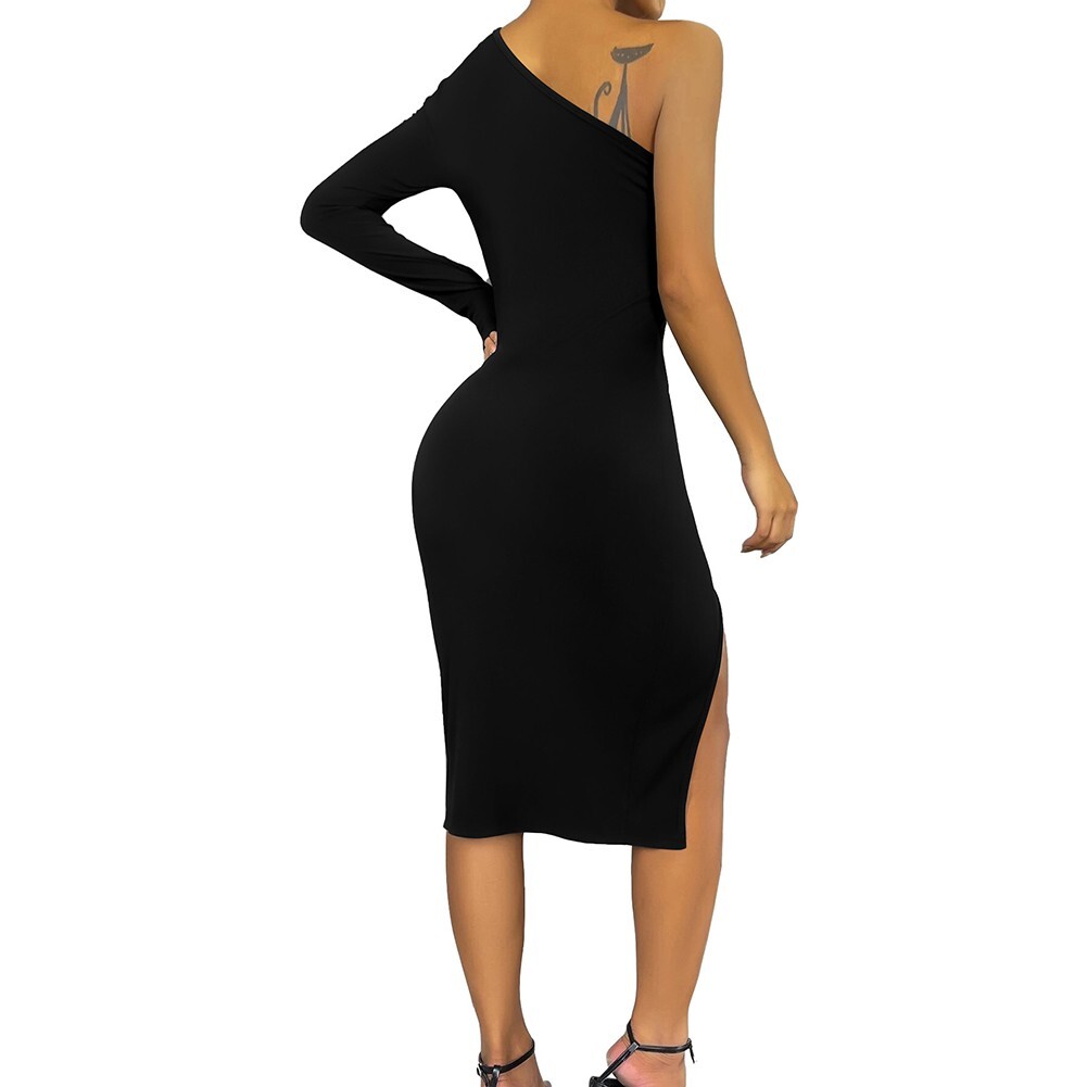 Shoulder Baring Bodycon Dress Elegant Midi Cocktail Party Dress for Women eBay