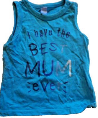 T-Shirt, ärmellos, Größe 80, Dopodopo, Blau, Best Mum ever