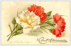 Illustrateurs Klein Joyeux Anniversaire Fleurs Orange And White Ebay