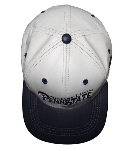 VTG Penn State Nittany Lions WHITE / BLUE LEATHER SnapBack Hat Cap PSU MODERN - Bild 3 von 11