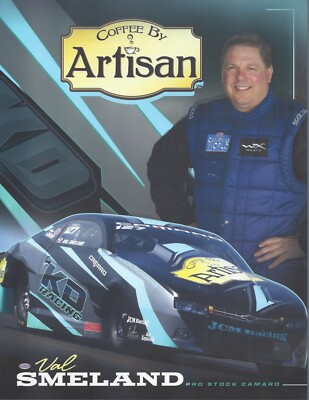 2021 VAL SMELAND ''COFFEE BY ARTISAN '' NHRA PRO STOCK HANDOUT /  POSTCARD 