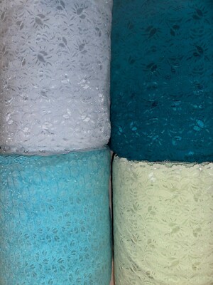 3 yards baby blue teal mint green aqua stretch sewing lace 11'' 12'' extra wide