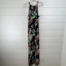 Trina Turk Milian 2 Maxi Halter Dress Women’s Small Tropical Floral Resort