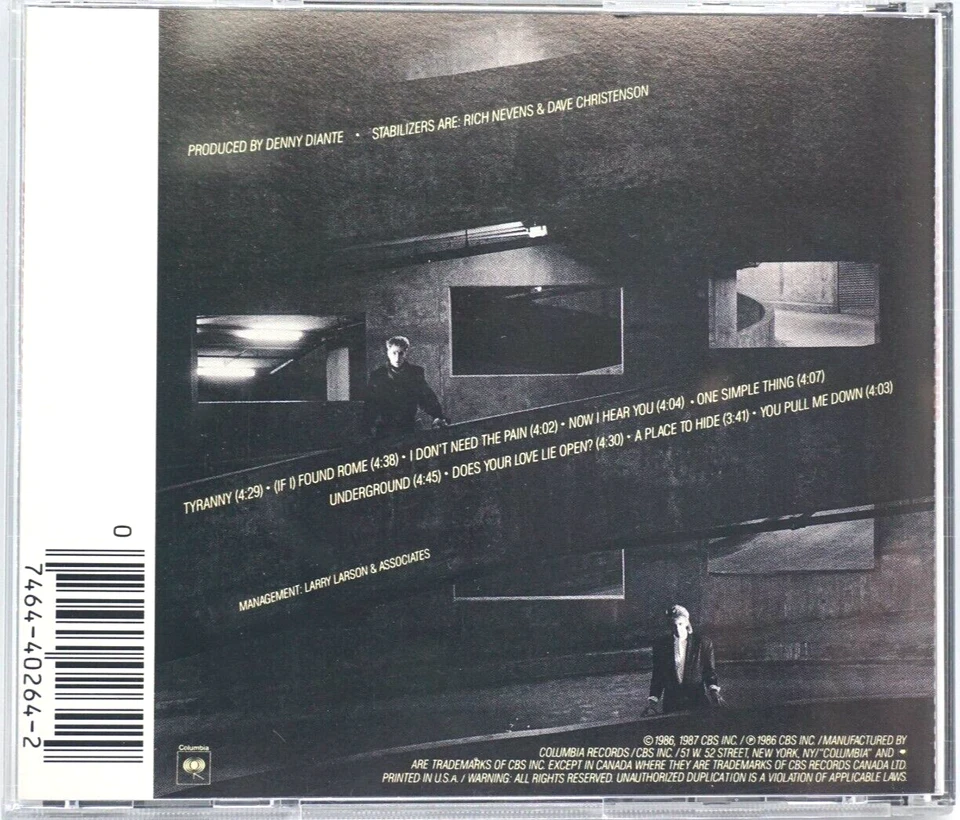 The Stabilizers : Tyranny  CD Album (USA 1986 Press) -   OOP - VERY RARE - Image 2 of 3