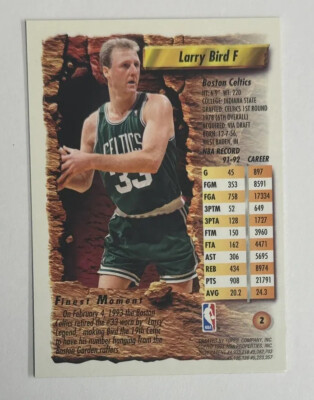 【15枚限定】Larry Bird Topps Finest 1993-94 Larry Bird Topps Finest Refractor Chrome SGC 92 8.5