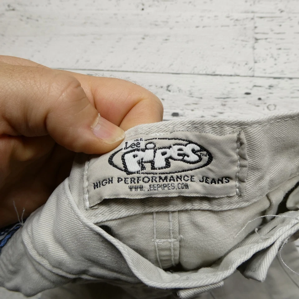 Vtg 90s Y2K Baggy Wide Flare Jnco Style Lee Pipes Cargo Stripes Youth Size 22x23 - Image 4 of 4