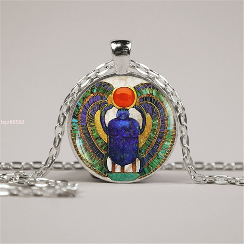 Glass Egyptian Scarab pendant, ancient 