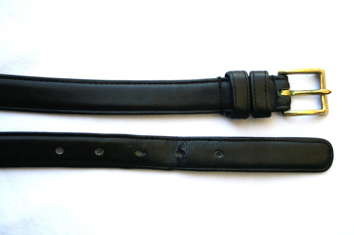 Vintage COACH Black Leather Belt with Brass Buckle made in NYC plant. Coach VINTAGE Black Leather Belt 2501 Brass Buckle Made in  main image 4