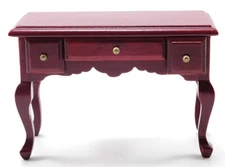  Miniature Dollhouse Wood Desk Mahogany 1:12 Scale New