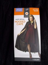 Hooded Cape Deluxe Black Mesh Adult Halloween Cosplay Unisex One Size HA8f NWT