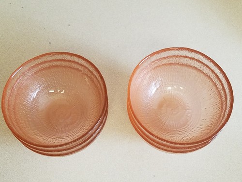 Vintage Pink Depression Glass Seven (7) Piece Bowl Set - Picture 7 of 10