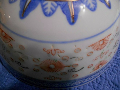 Footed Rice Bowl Rice Grain Rice Flower Made in China Mark - Picture 10 of 10