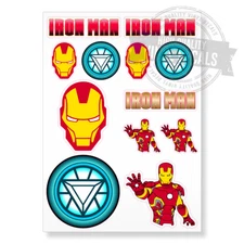 Iron Man Cartoon Superheroe Kids A4 High Quality Printed Vinyl Decal Sticker Kit
