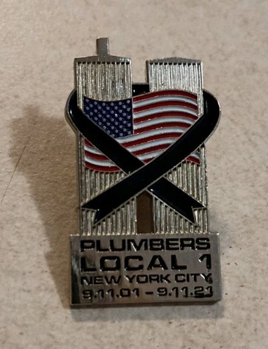 UA Local 1 Pin  NEW YORK CITY NY Plumbers Pipefitters Steamfitters Twin Towers