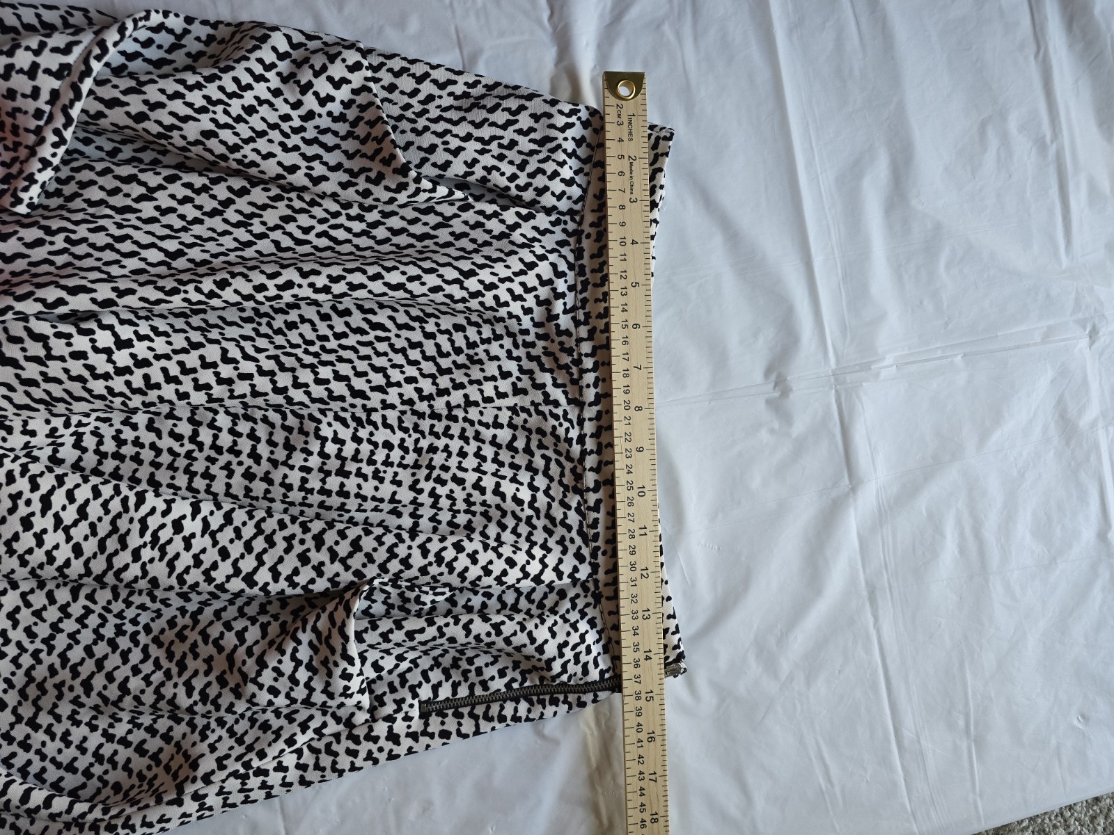 ZARA BASIC Black White Abstract Pleated Lined A-L… - image 12