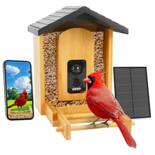 Smart Bird Feeder with Camera 2.5K HD Full Color Night Vision Outdoor Camera, 