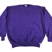 Vintage 90s Purple Russell Athletic Crewneck Sweatshirt Made In USA Size XL