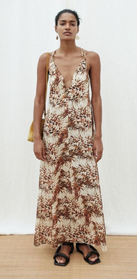 $460 NANUSHKA ''Eden'' strap maxi dress - animal douvet - S