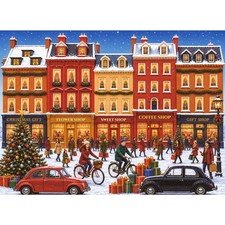 Winter Christmas Town Street 500 Piece Jigsaw Puzzle for Adults