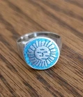 Vintage Mexico Sterling Silver Aztec Celestial Sun Ring