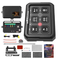 Universal Touch Switch Panel For Pickup Truck Offroad UTV ATV 6 Gang RGB 12V-24V