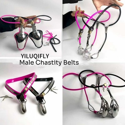 Male Adjustable Stainless Steel Chastity Belt Device Lock Invisible Pant Cage SM