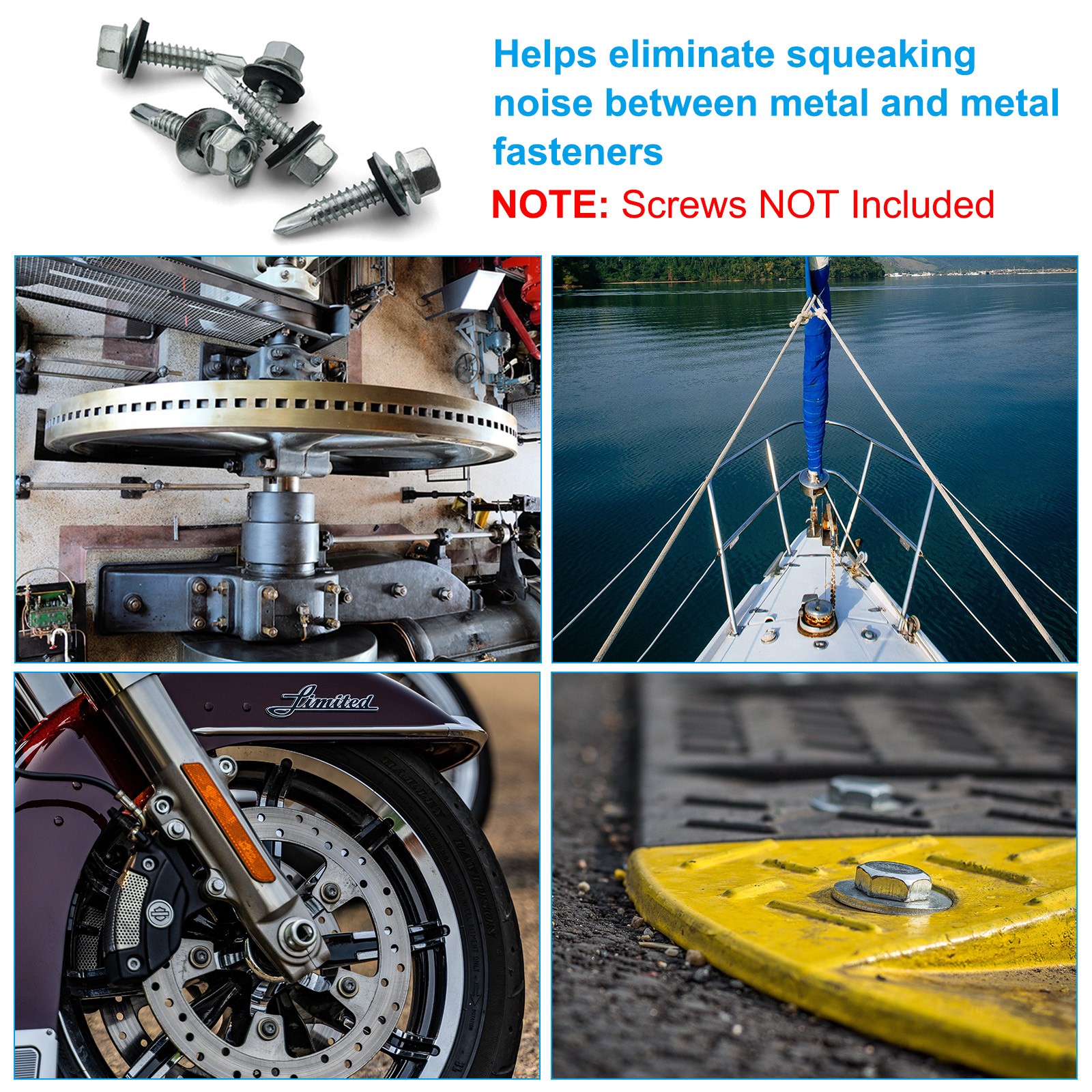 50Pcs M6.3x25mm Galvanized EPDM Bonded Sealing Neoprene Rubber Washers Gasket