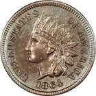 1864 L on Ribbon Choice AU Details Indian Cent, Semi-Key Date, Colorful Toned NR