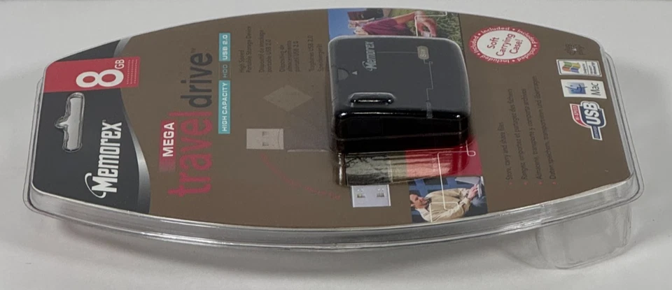 Memorex High Speed Mega Travel Drive 8 GB Portable Storage Device w/ Case - NEW - Image 3 of 4