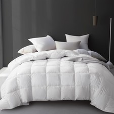 Hotel Grand Luxury White Goose Feather Down Fiber Comforter Full Queen Size, ...