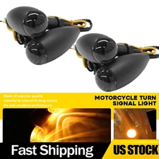 4X LED Motorcycle Amber Turn Signal Blinker Indicator Light For Chopper Bobber