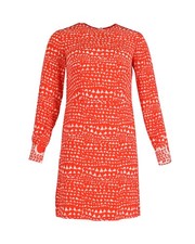 Stella Mccartney Gabel Heart Print Dress In Silk Women Red S