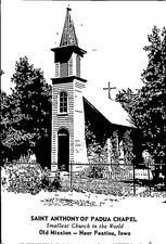 Saint Anthony of Paduca Chapel Near Festina Iowa Real Photo RPPC Postcard B40.