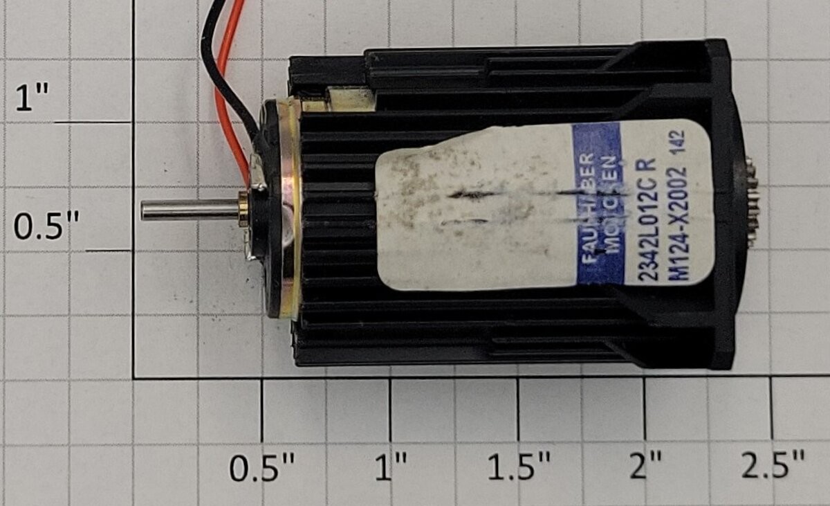 Faulhaber 2342L012CR 12 Volt DC Motor with Mounting Frame and Wiring Connector