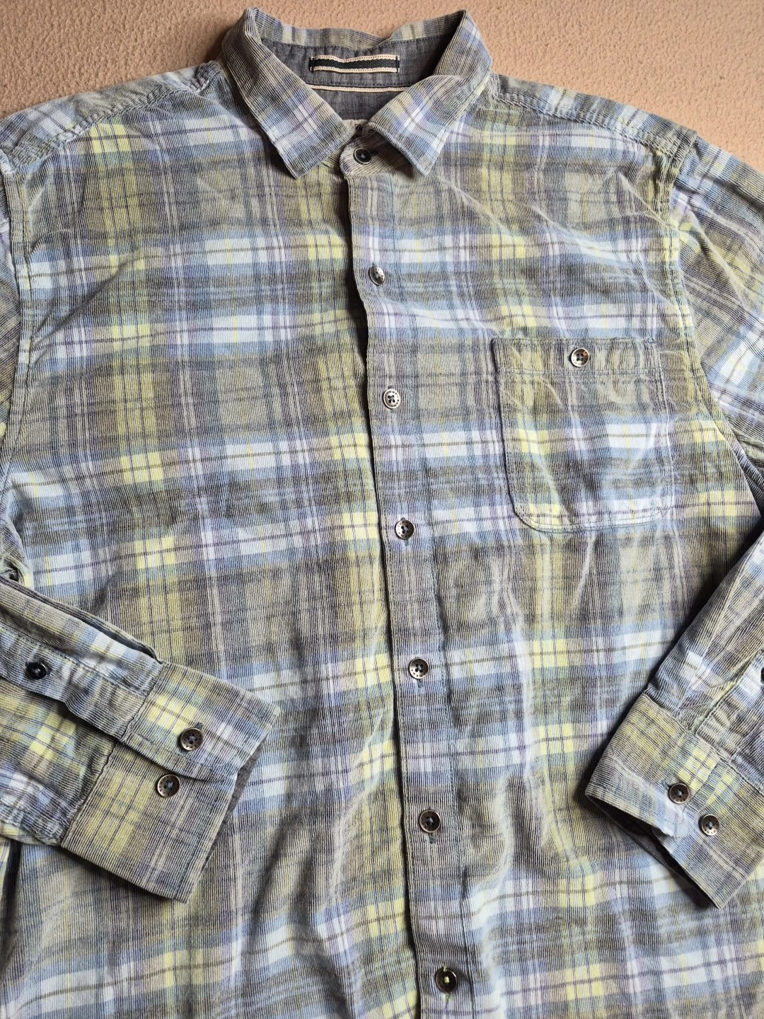 Tommy Bahama Shirt Mens Large Coastline Cord Corduroy Long Sleeve Button Up Blue
