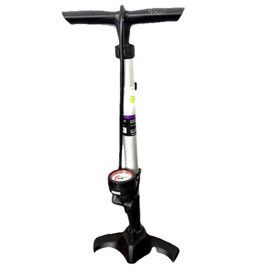 Protocol Bike Floor Air Pump 160 PSI Silver Analog Gauge Tire Cycling Sports