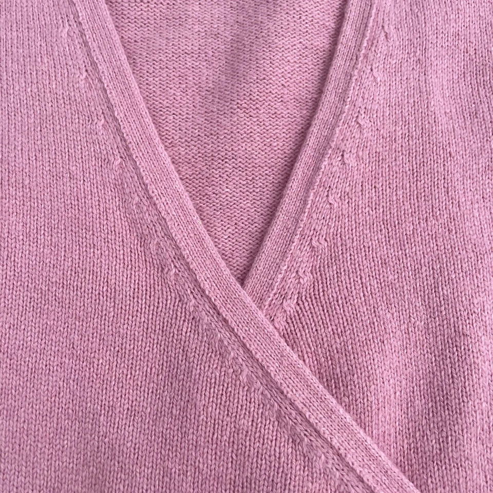 Vertigo Y2K Wool Angora Cashmere blend Wrap Cardigan Sweater Size L Pink - Image 4 of 4