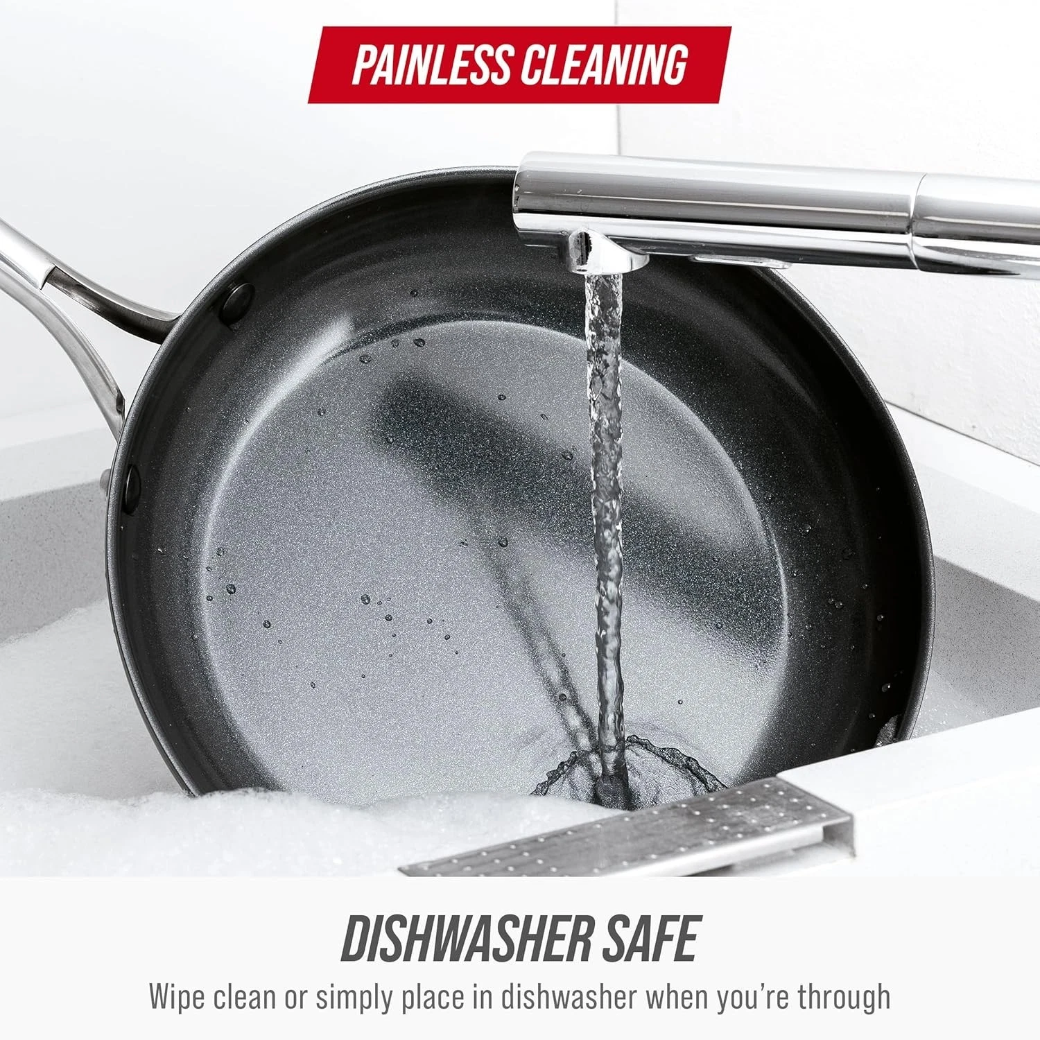 8" Nonstick Frying Pan Skillet, Ceramic Diamond Infused PFAS-Free, Dishwasher &
