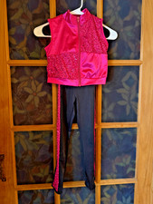 Weissman Children's SMALL SC Dance Recital Costume Jumpsuit Sequin Jacket Pink